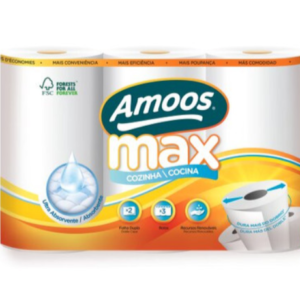 Toalla de Cocina Amoos MAX 3 Rollos 90 Hojas Dobles AM00044