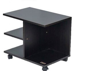 Kenneth Cole mesa al lado moderna con rueda colo negro W50 x H42.5 x D35 cm-KCWD2022057-B