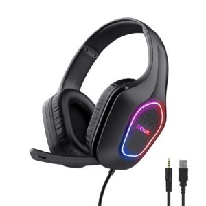 Audífonos Gamer Trust LED Multicolor Micrófono TR00096